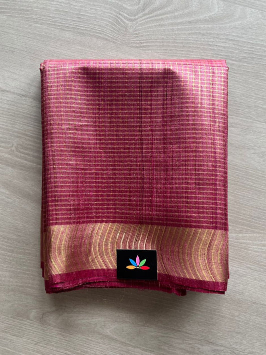 Small Zari Checked Tussar Silk Saree-12717