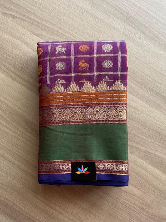 Handwoven Kanchi Cotton Saree -14035