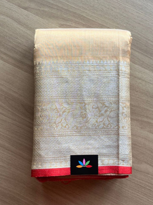 Traditional Long Border Mangalagiri Silk Cotton Saree -14399