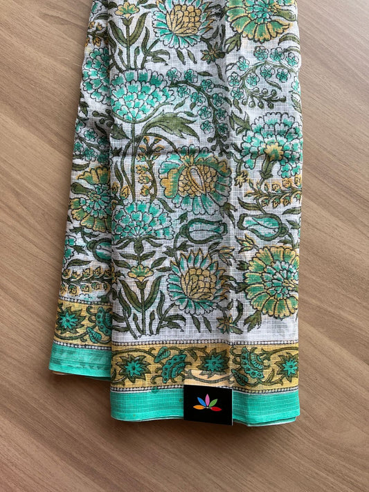 Block Printed Kota Cotton Saree-15054-15057