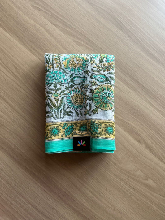 Block Printed Kota Cotton Saree-15054-15057