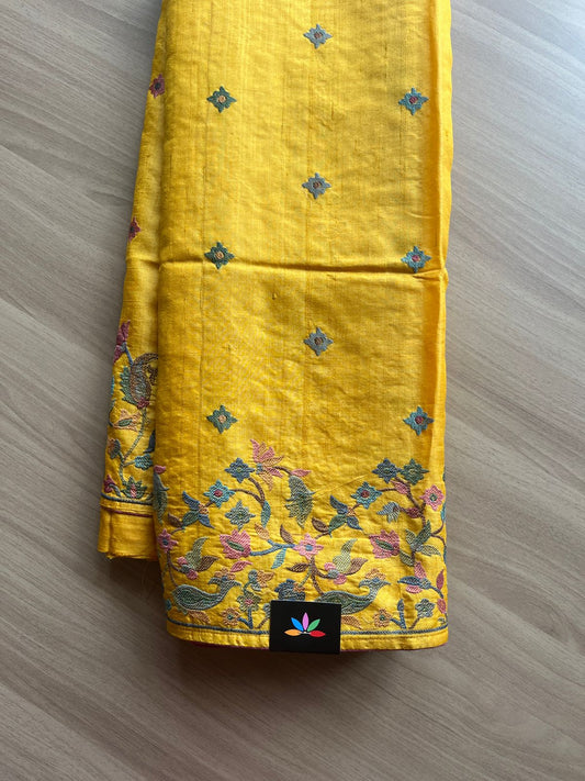 Embroidered Tussar Silk Saree -15279