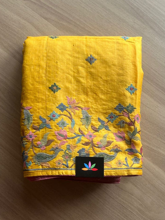 Embroidered Tussar Silk Saree -15279