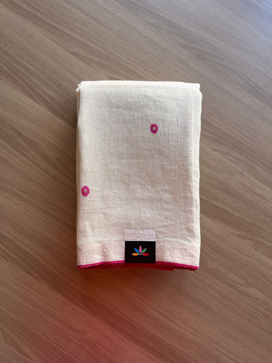 Tissue Linen Jamdani Saree - 23726