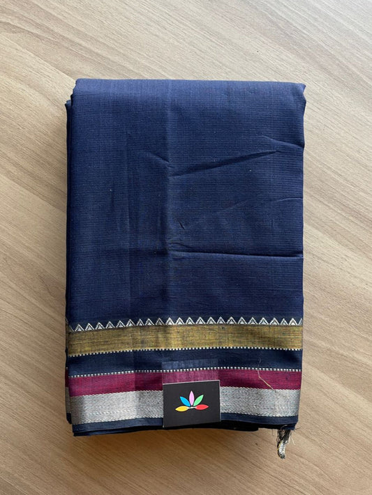 Handwoven Contrast Border Mangalagiri Cotton Saree -17353-17354