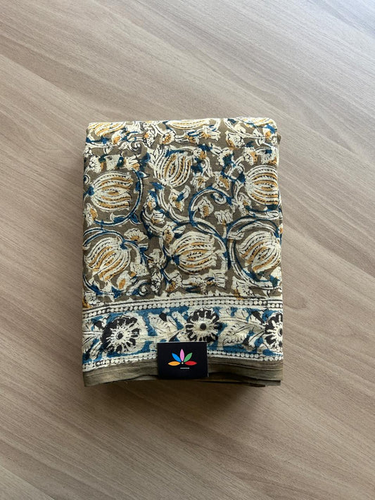 Handblock Printed Kalamkari Mul Cotton Saree -17612-17613
