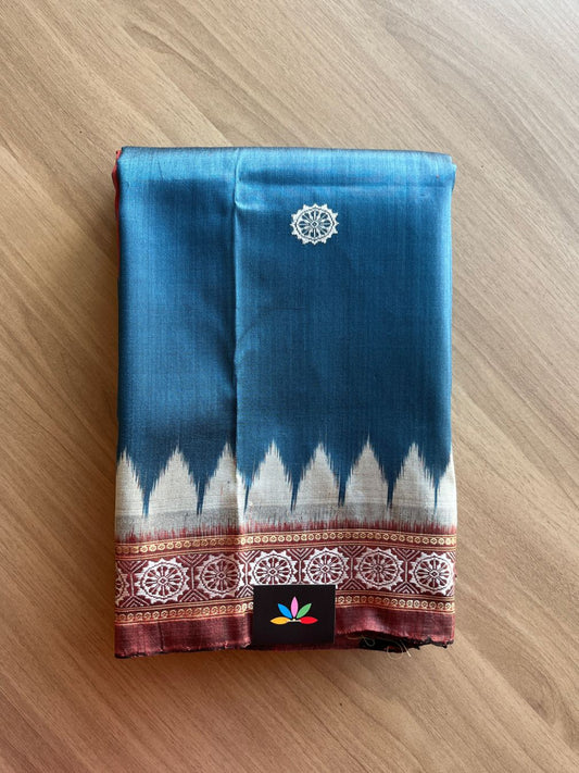 Konark Wheel Inspired Orissa Ikkat Silk Saree-18002