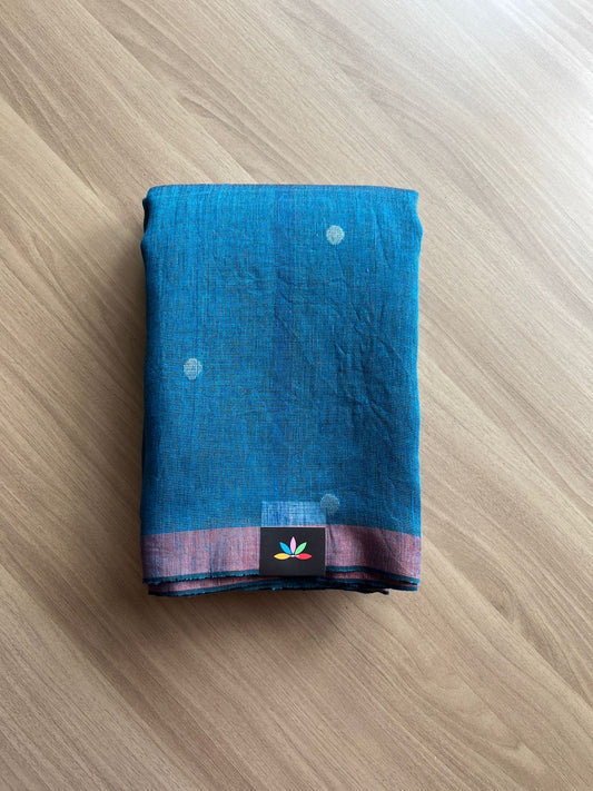Tissue Linen Jamdani Saree - 23725