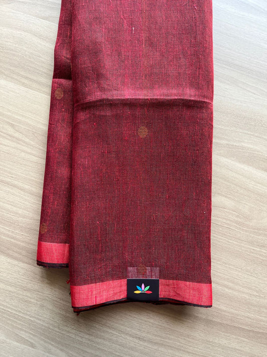 Handloom Fine Tissue Linen Saree - 22428