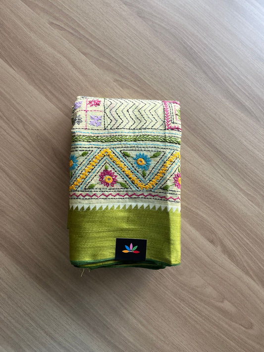 Lambani Cotton Silk Saree with Contrast Border-18537