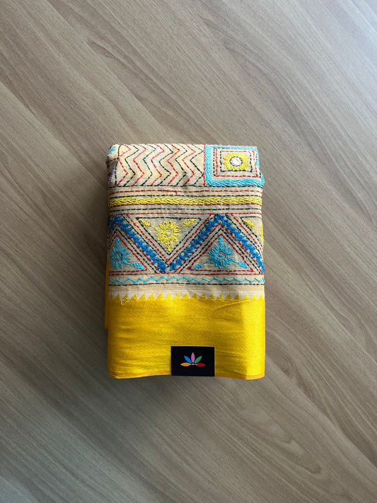 Lambani Cotton Silk Saree with Contrast Border-18539
