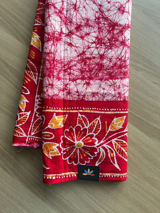 Traditional Hand Batik Cotton Saree-18543