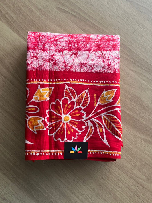 Traditional Hand Batik Cotton Saree-18543