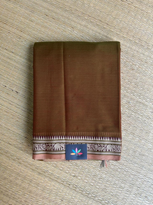 Handloom Small Border Narayanpet Cotton Saree -18551