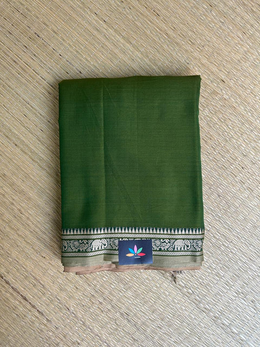 Handloom Small Border Narayanpet Cotton Saree -18554