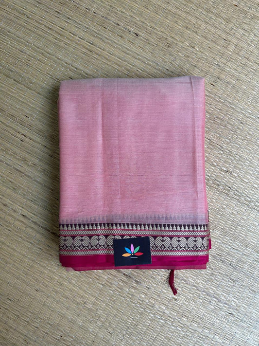 Handloom Small Border Narayanpet Cotton Saree -18558