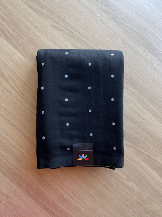 Handspun and Handwoven Fine Soft Cotton Jamdani Saree - 18786