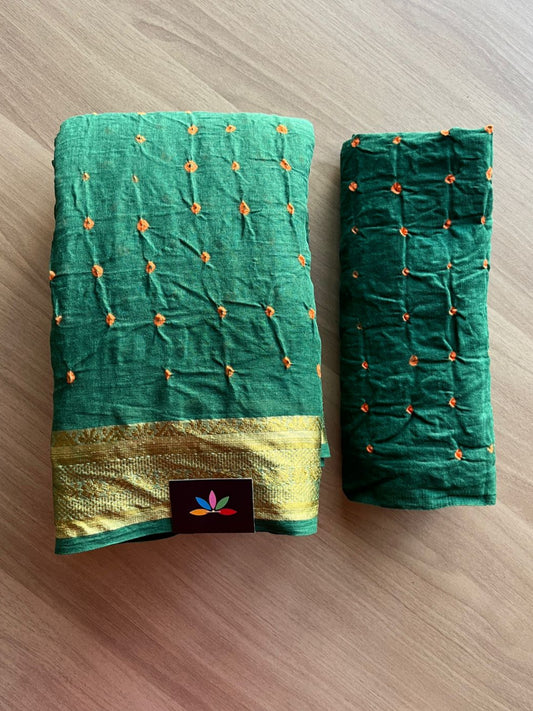 Simple Bandhani Cotton Saree -18801
