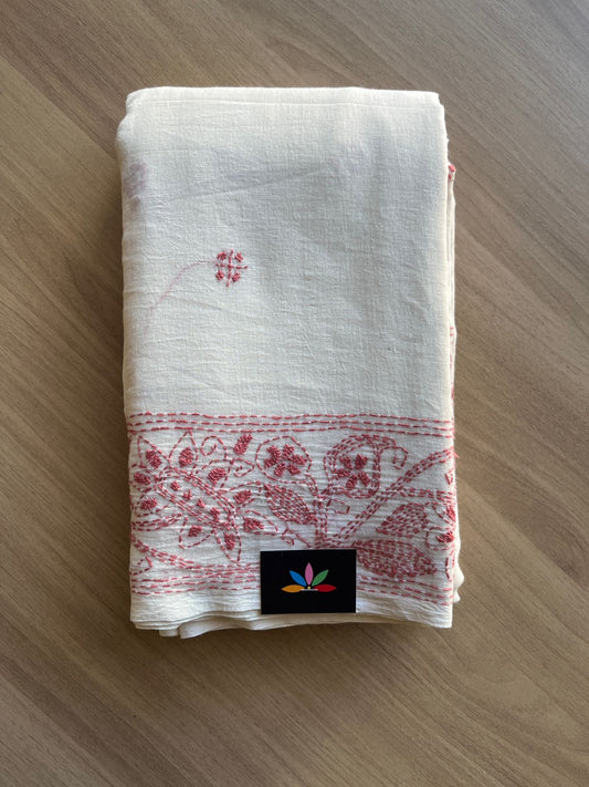 Kantha Hand Stitched Mul Cotton Saree -18829