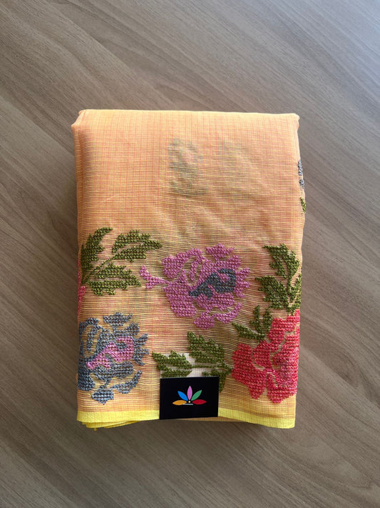 Machine Embroidered Kota Saree -18961