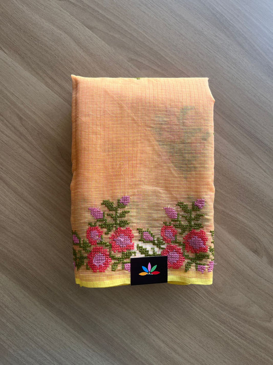 Machine Embroidered Kota Saree -18964