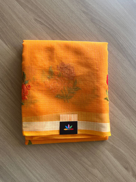 Machine Embroidered Blended Kota Saree-18975