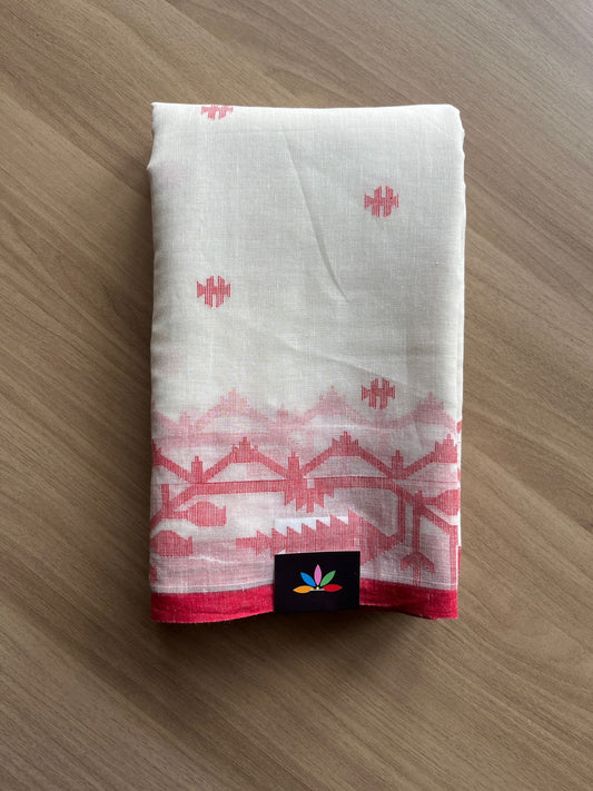Handwoven Bengal Jamdani Cotton Sarees (Soft) -19001