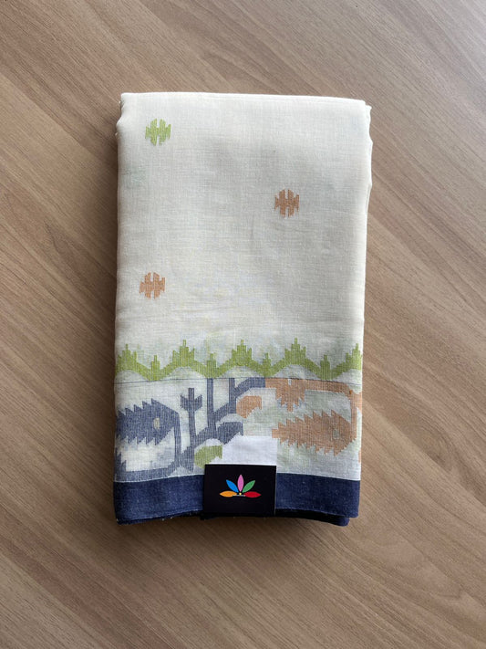 Handwoven Bengal Jamdani Cotton Sarees (Soft) -19003