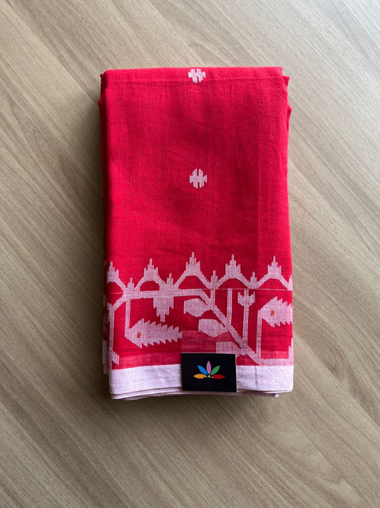 Handwoven Bengal Jamdani Cotton Sarees (Soft) -19004