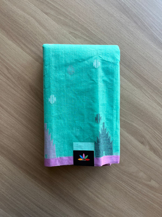 Handwoven Bengal Jamdani Cotton Saree (Starched)-19009
