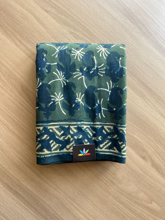 Handblock Printed Mul Cotton Saree -19012 -19013
