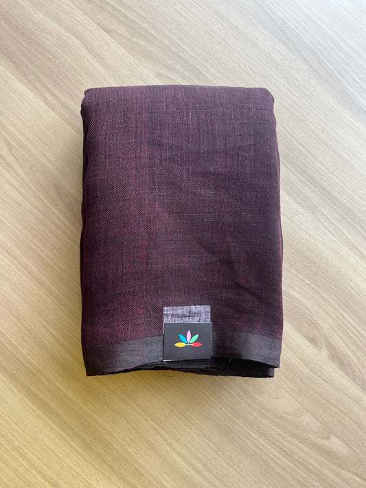 Floral Weave Linen Jamdani Saree- 19075 -19076