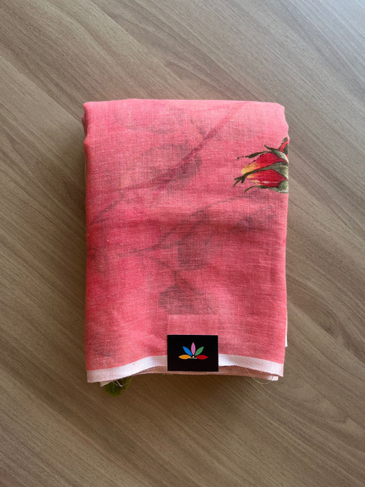 Digital Printed Linen Saree -19135