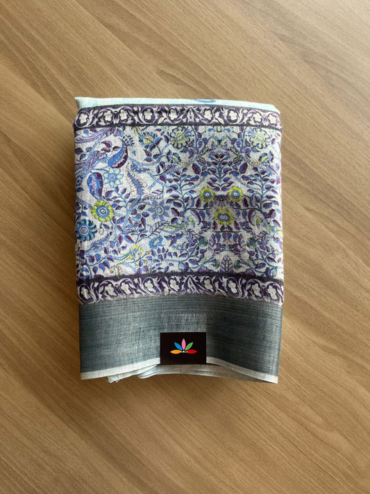 Digital Printed Linen Saree -19145