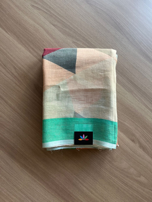 Digital Printed Linen Saree -19154