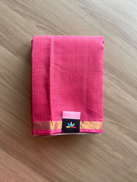 Kalamkari Pallu and Blouse Kota Cotton Saree -19190
