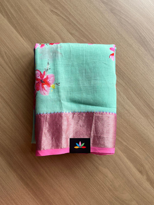 Digital Printed Mangalagiri Silk Cotton Saree-19204