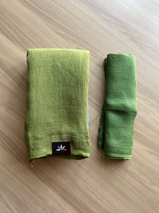 Handloom Multicolour Fine Linen Saree -19328