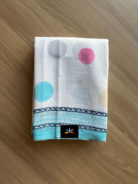 Handblock Printed Mul Cotton Saree-19422-19423