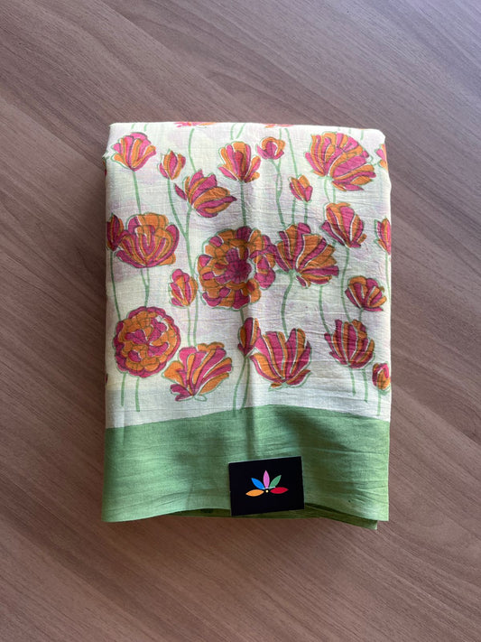 Handblock Printed Mul Cotton Saree-19424-19425