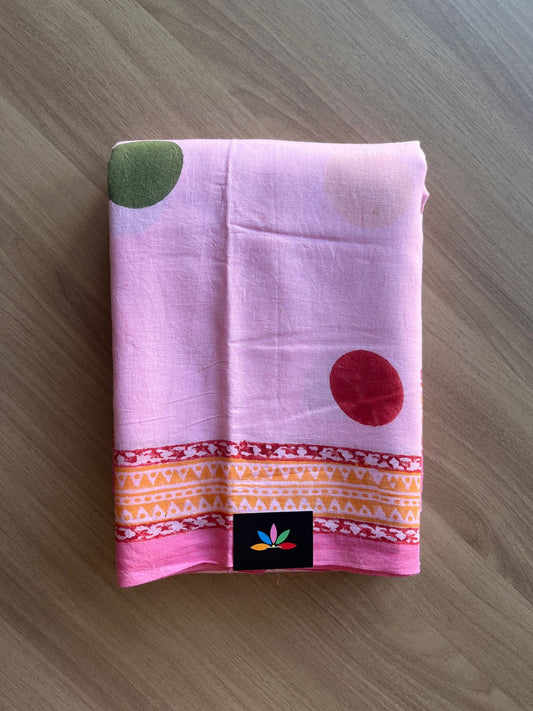 Handblock Printed Mul Cotton Saree-19438-19439