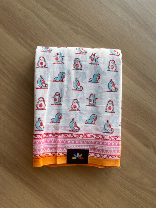 Handblock Printed Mul Cotton Saree-19453-19454