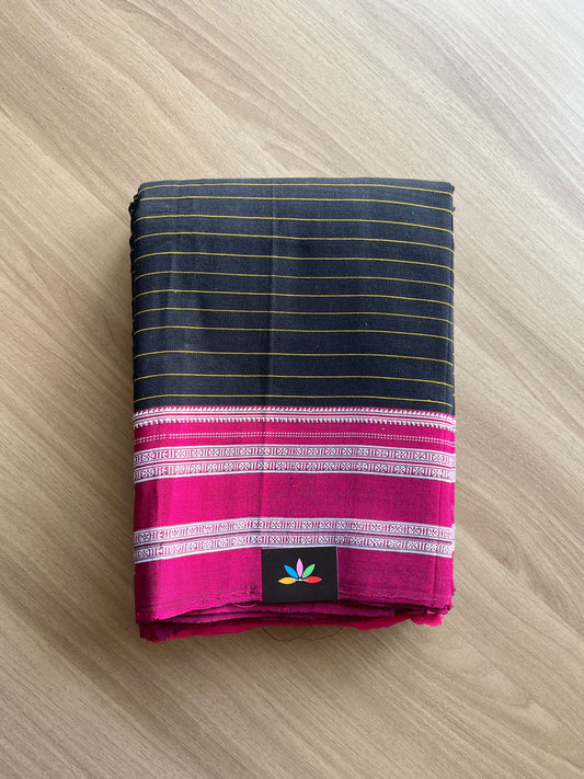 Handloom Mercerized Cotton Saree -19504