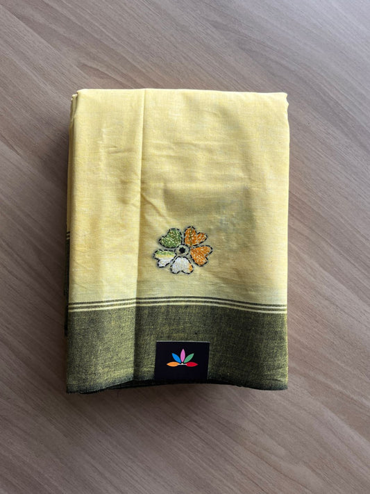 Kantha Stitch Cotton Saree -19574