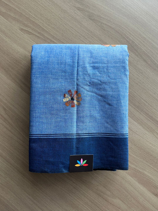 Kantha Stitch Cotton Saree -19575