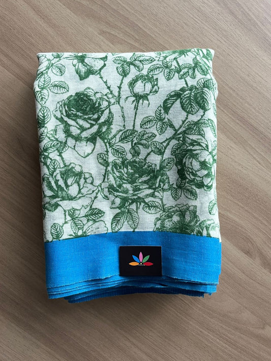 Printed Slub Cotton Saree -19624