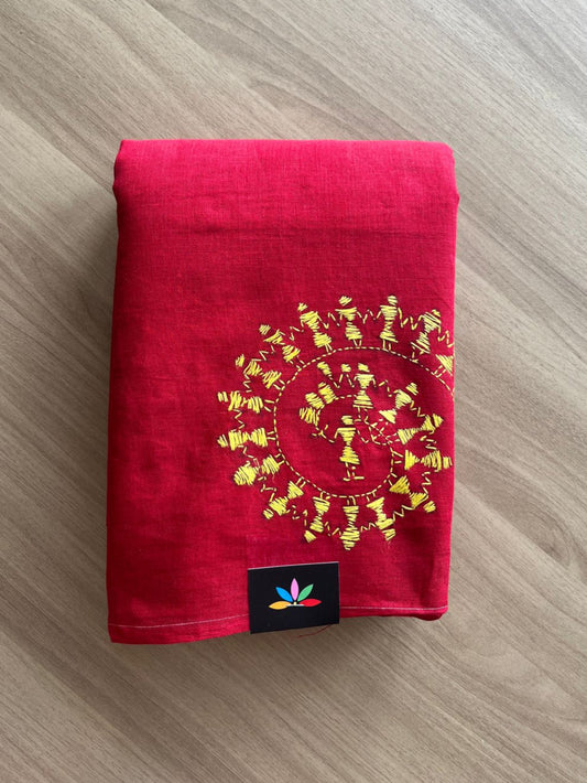 Kantha Stitch Cotton Saree -19860