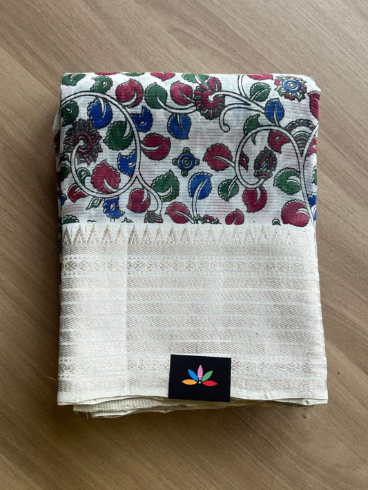 Screen Printed Mangalagiri Silk Cotton Saree -19971