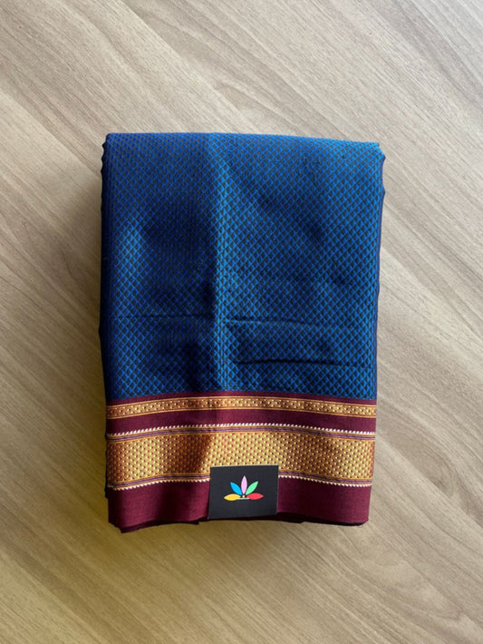 Contrast Border Mercerized Cotton Saree - 20032