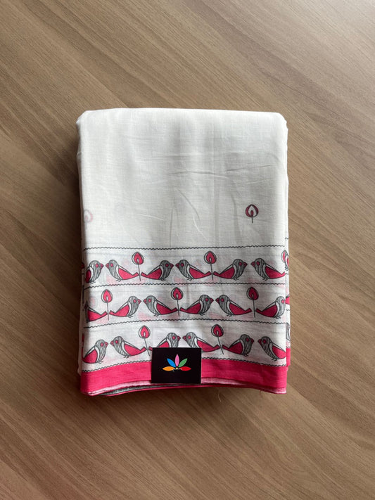 Printed Fine Mul Cotton Saree-20506